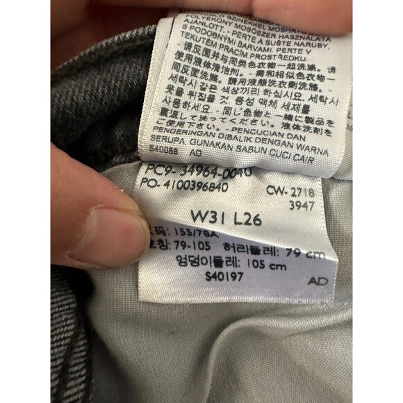 Levi's Wedgie Straight Charcoal Black Button Fly Jeans High Rise Women 31 31x26 - Picture 9 of 9